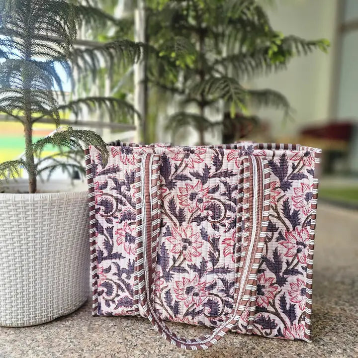 Reversible Quilted Tote - Floral
