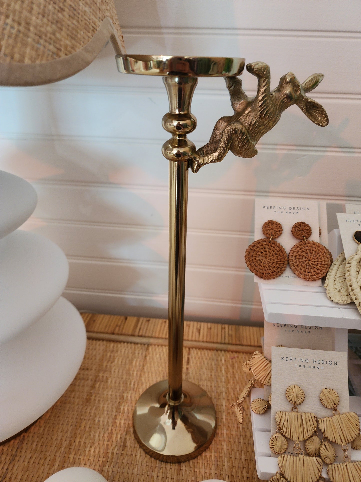 Brass Bunny Candle Holder - Spring Decor