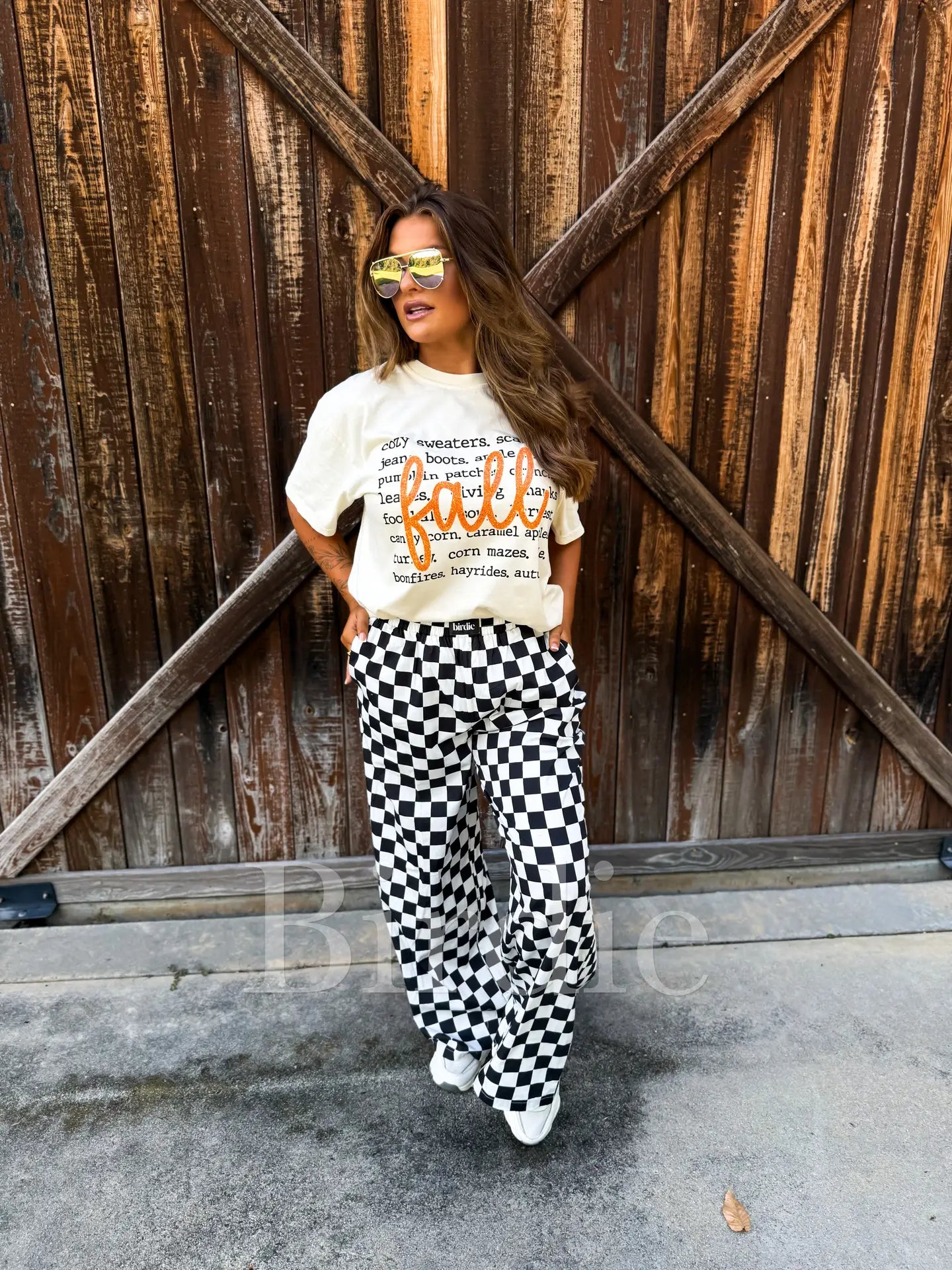 Boxy Tee - Ivory Fall Graphic