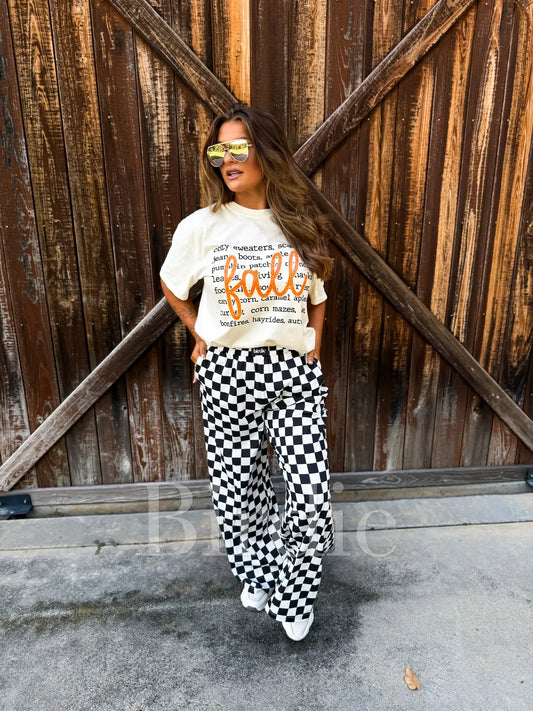 Boxy Tee - Ivory Fall Graphic