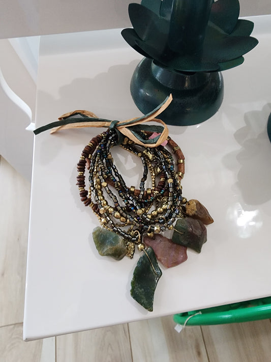 Alyda Boho Bracelet Set - Brown