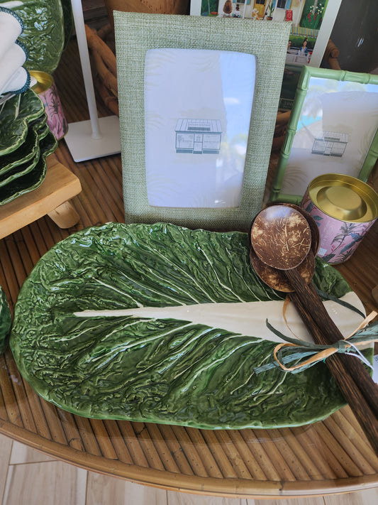 Cabbage Embossed Stoneware - Platter