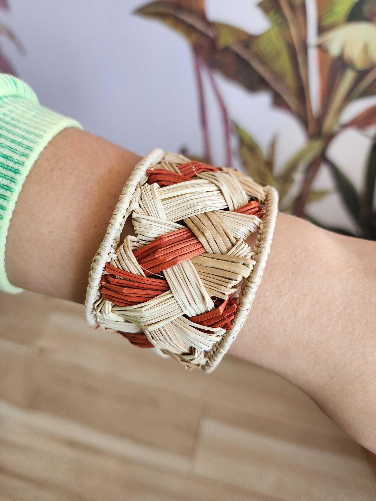 Cuff - Woven Pink + Terracotta