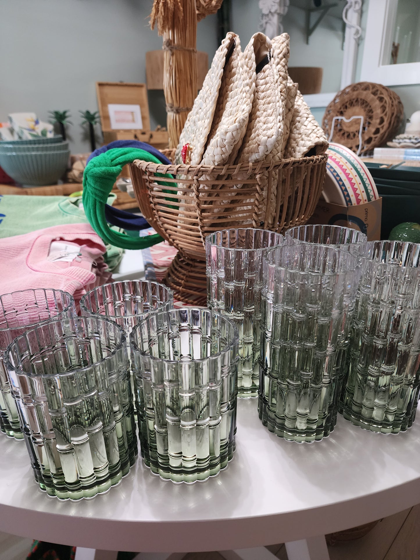 Green Bamboo Glasses