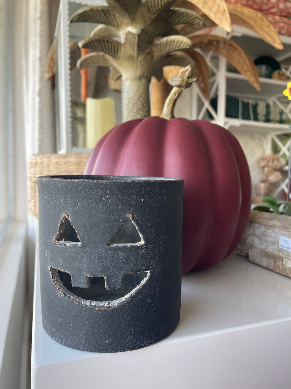 Black Clay Jack-O-Lantern