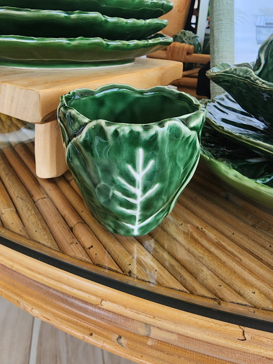 Cabbage Embossed Stoneware - Small Vase