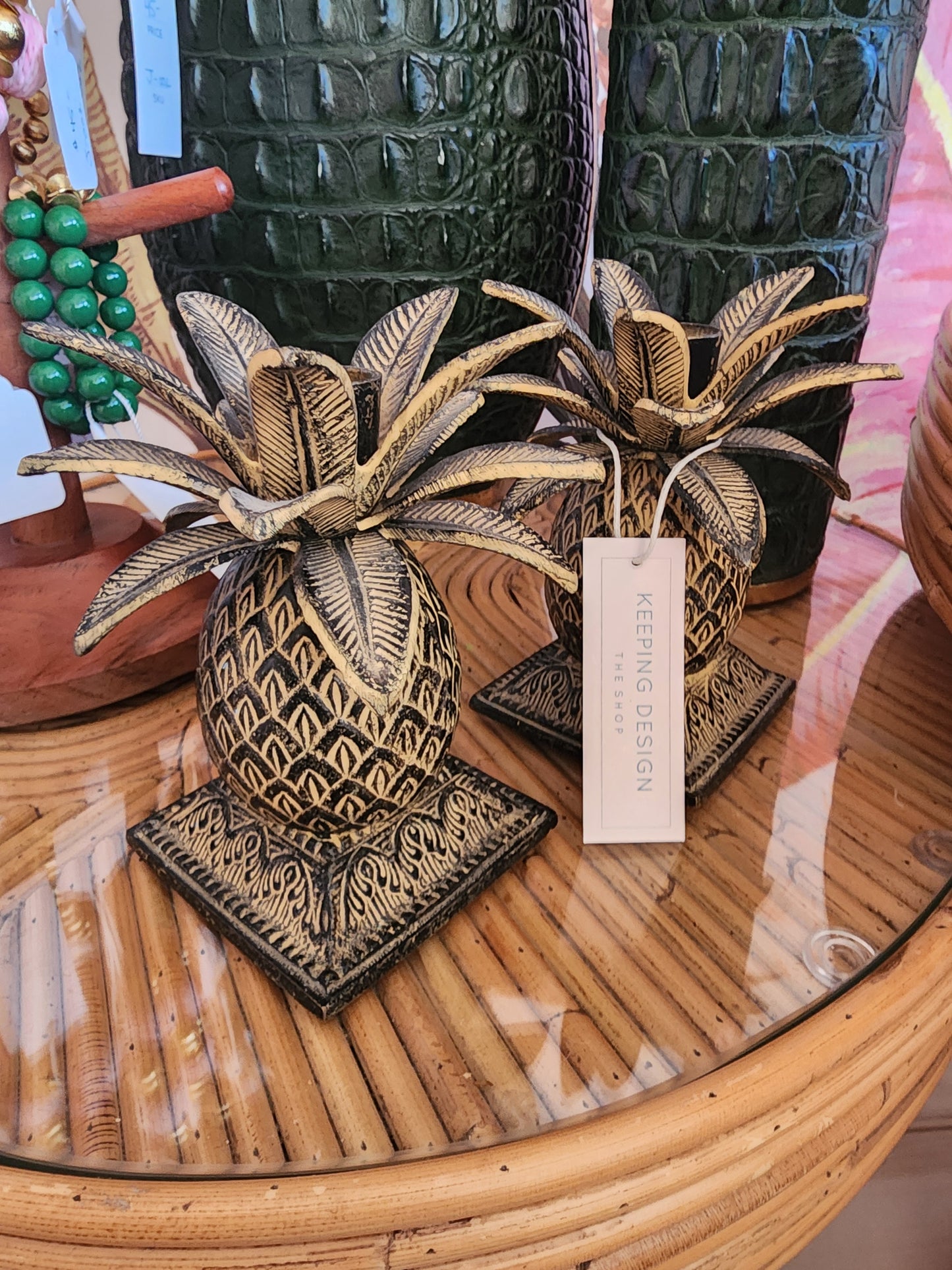Set of Pineapple Candlestick Holders