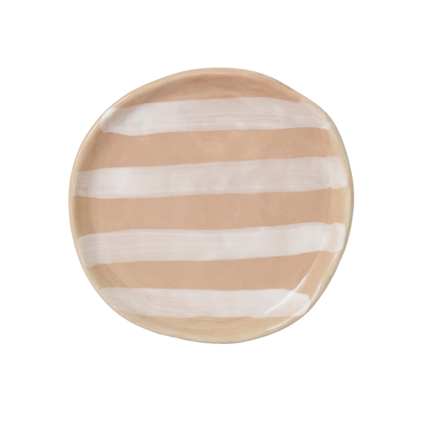 Stripe Stoneware White + Tan