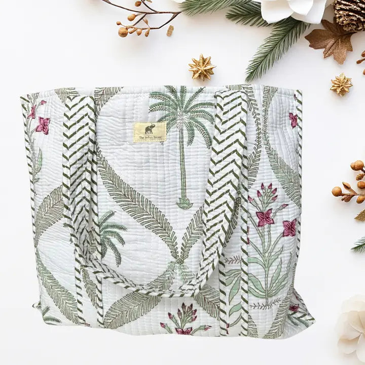 Reversible Quilted Tote - Tropical