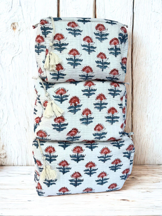 Block Print Toiletry Bag - Set of Three
