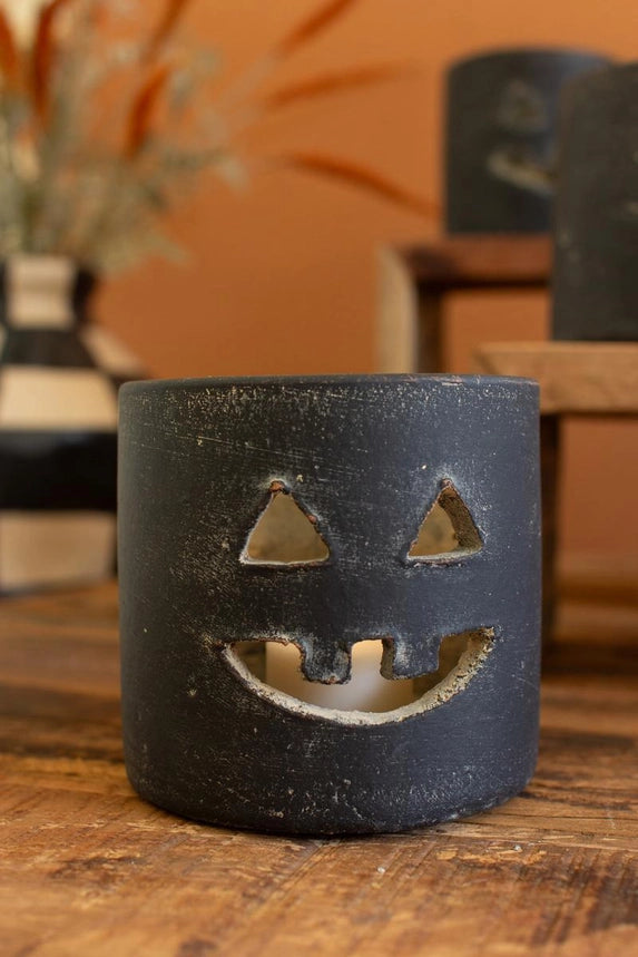 Black Clay Jack-O-Lantern