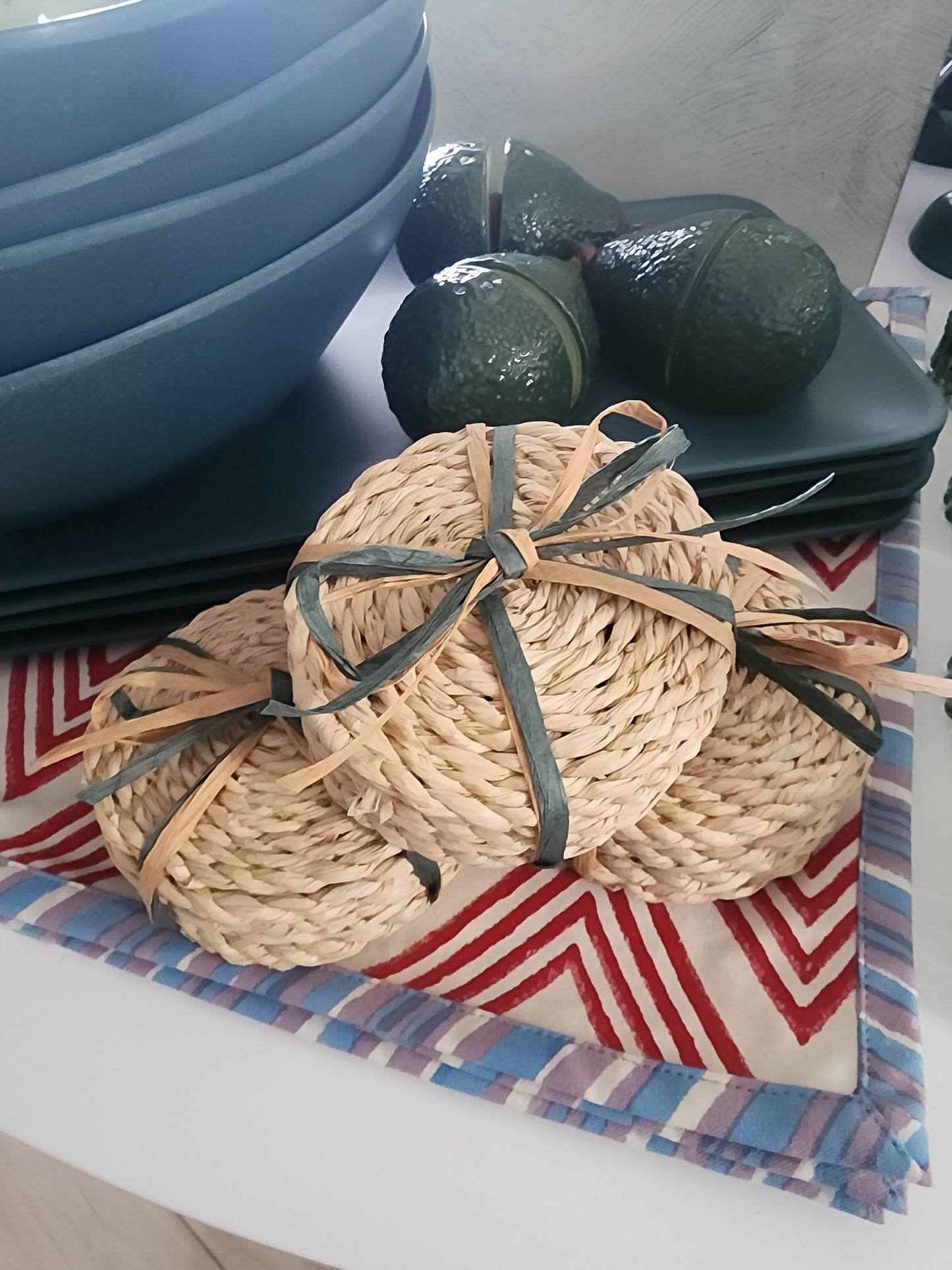 Corn Husk Round Coasters (6)