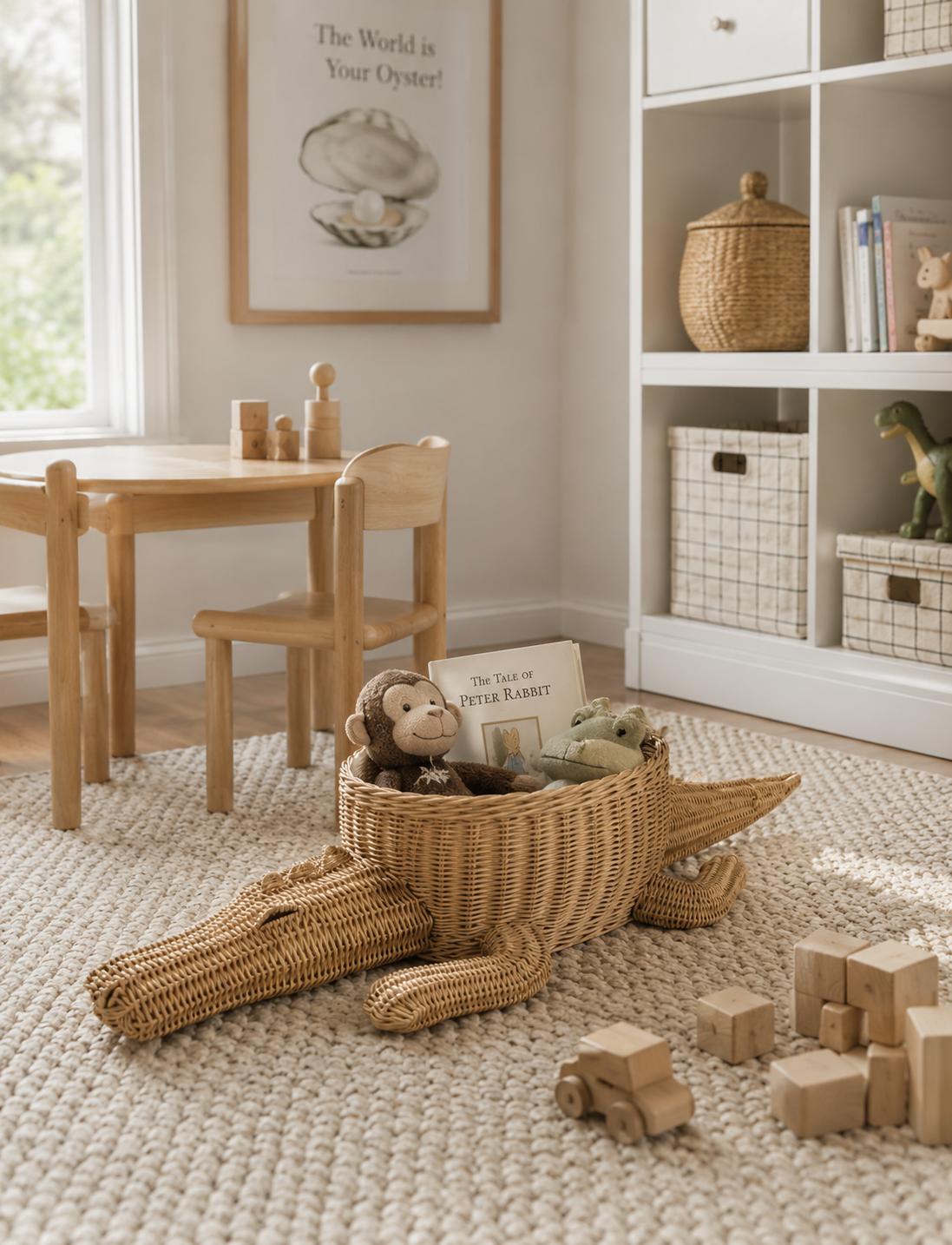 Crocodile Rattan Basket
