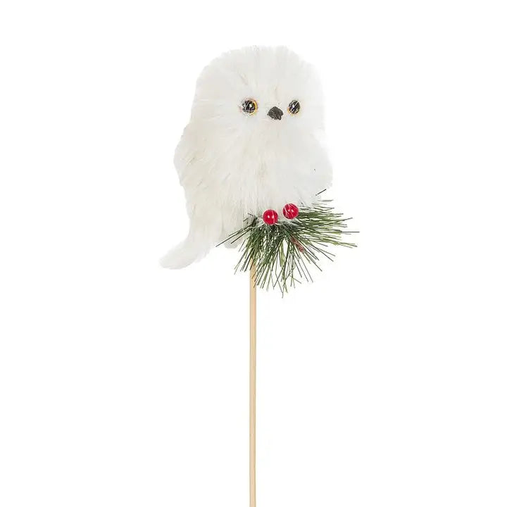 Fluffy Christmas Owl Pick