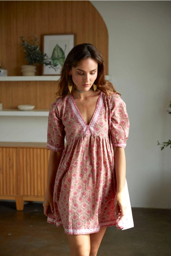 Fox + Mermaid Block Printed Dress - Maile