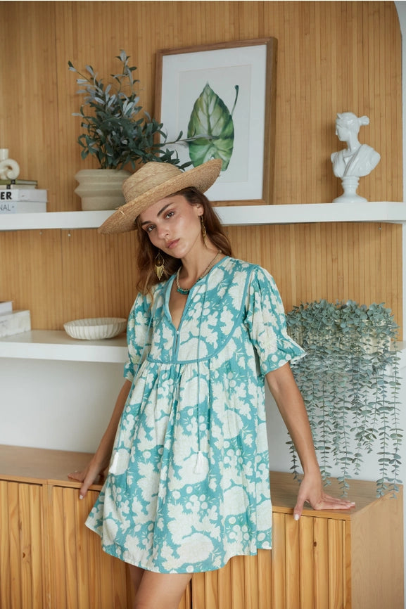 Fox + Mermaid Block Printed Dress - Nanda