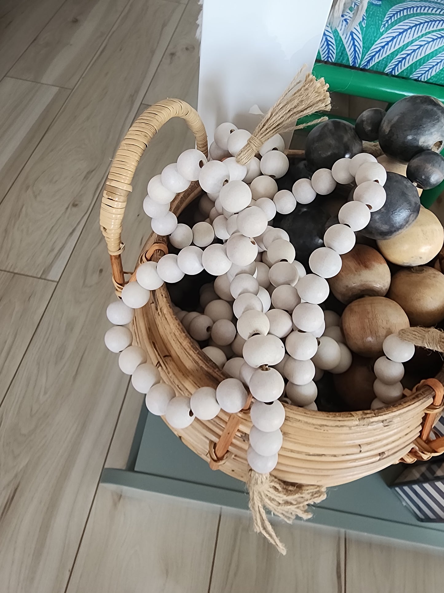 Wood Bead Garland w/ Tassels