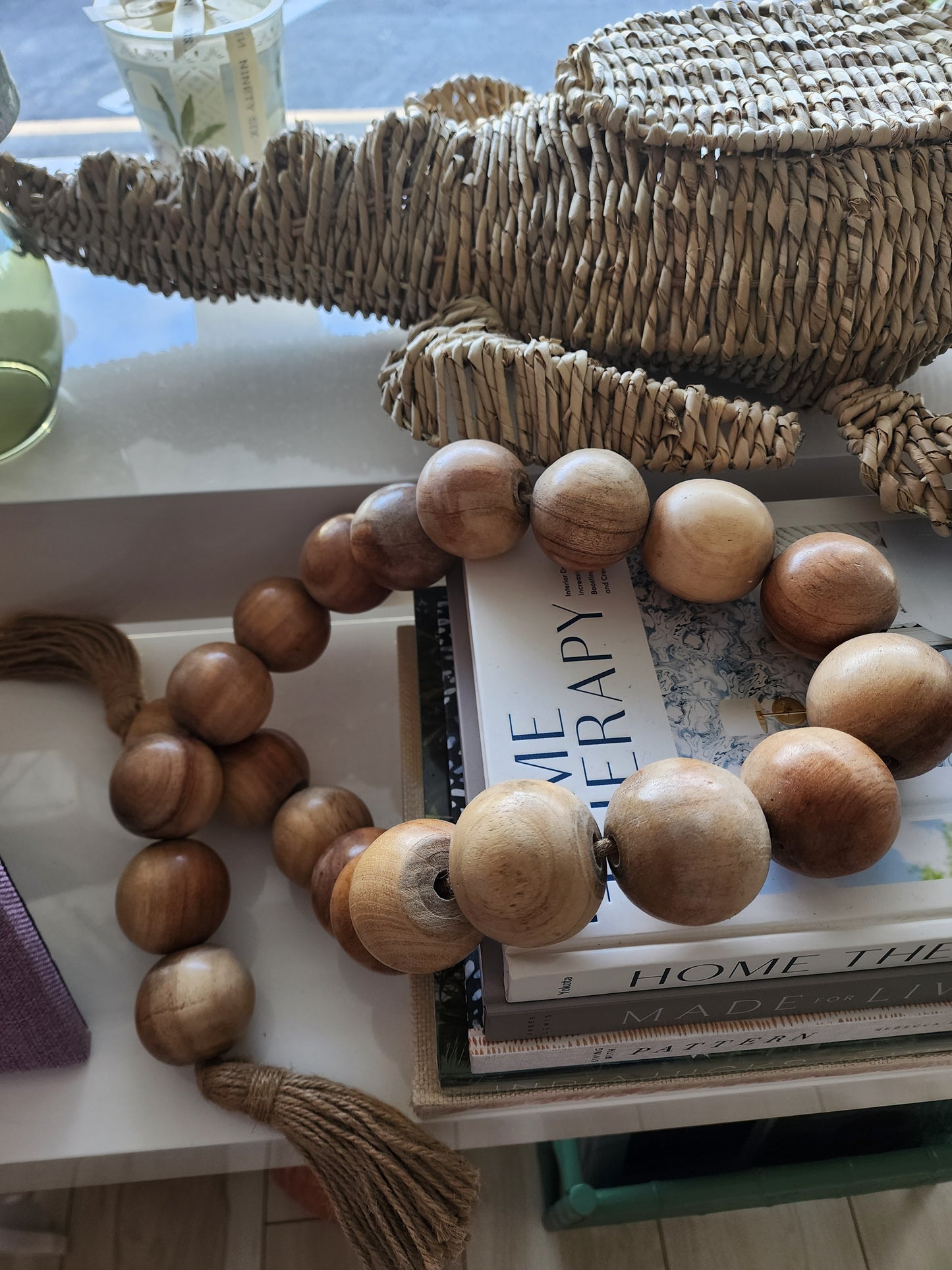 Wood Bead Garland w/ Tassels