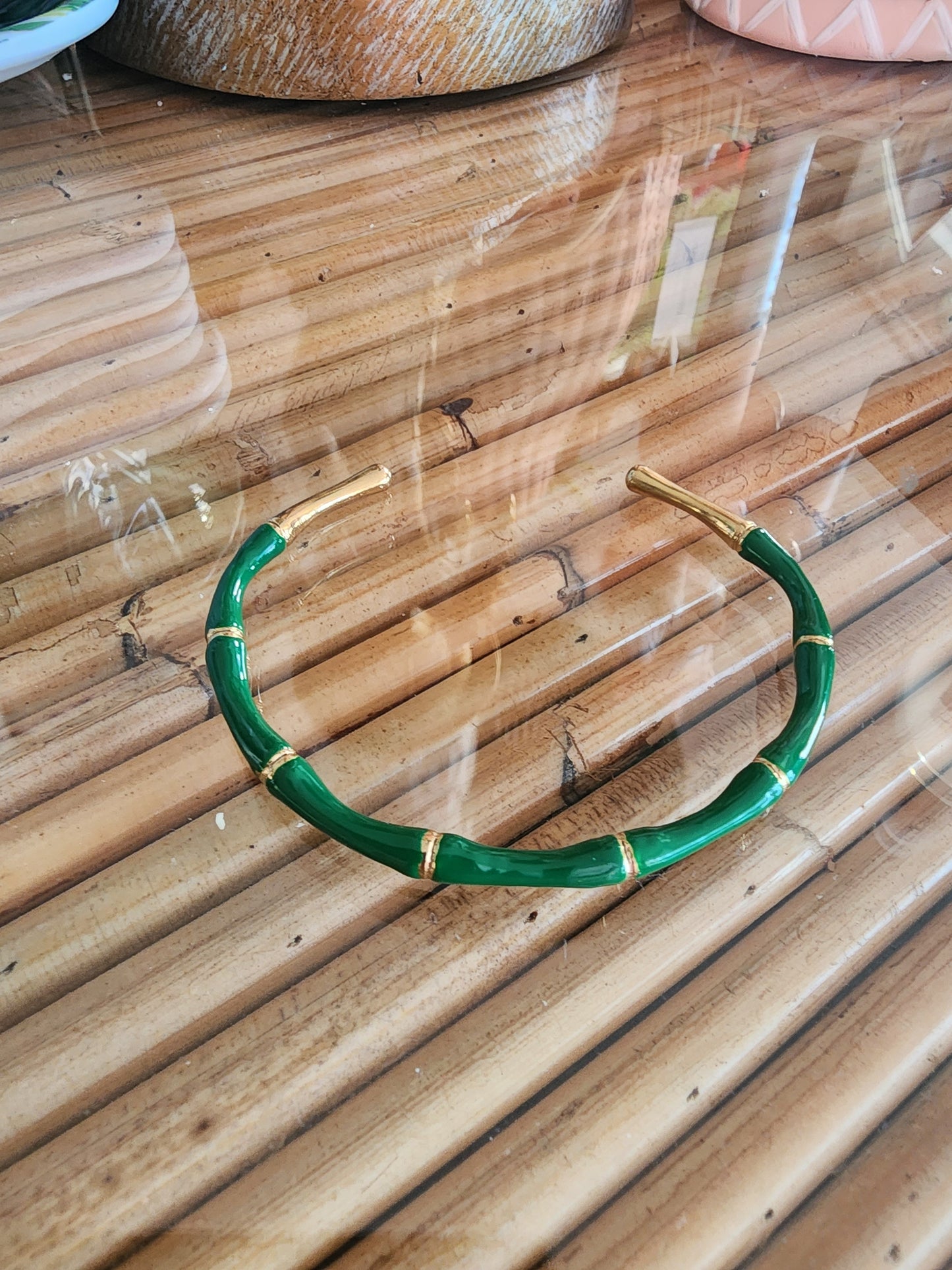 Green Bamboo Cuff
