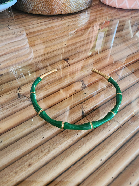 Green Bamboo Cuff