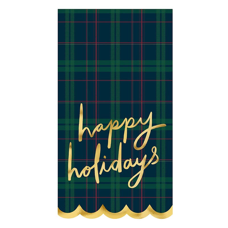 Happy Holidays - Scalloped Paper Guest Napkins
