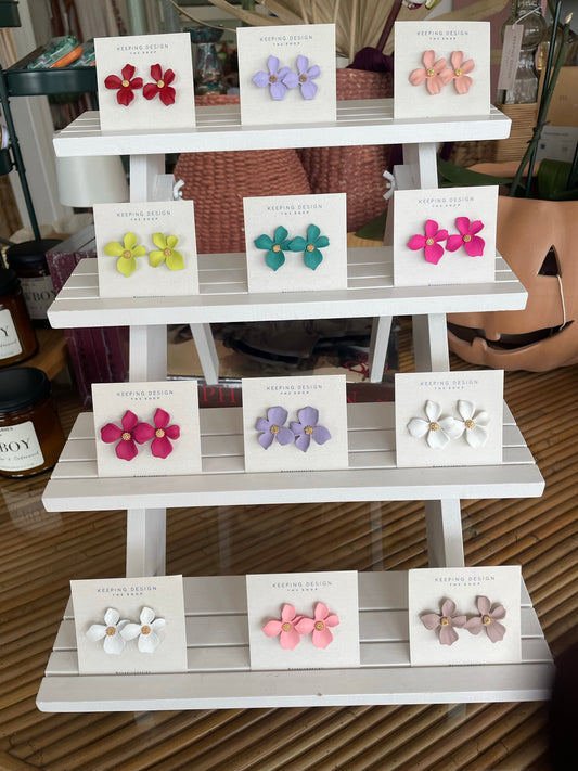 Earrings - Small Polymer Clay Flowers