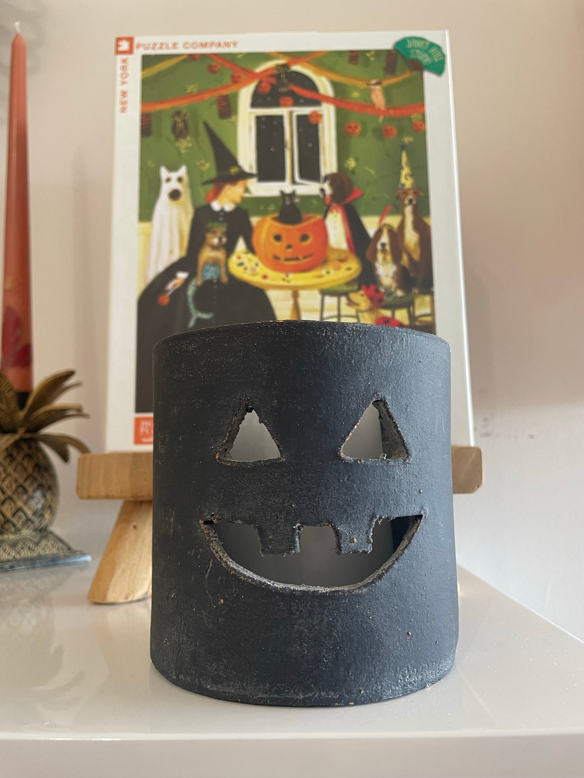 Black Clay Jack-O-Lantern