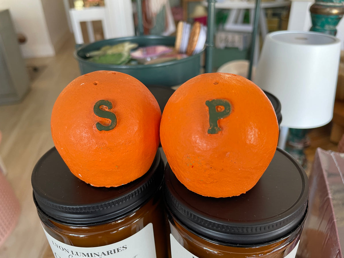 Vintage Ceramic Salt + Pepper Shaker Set
