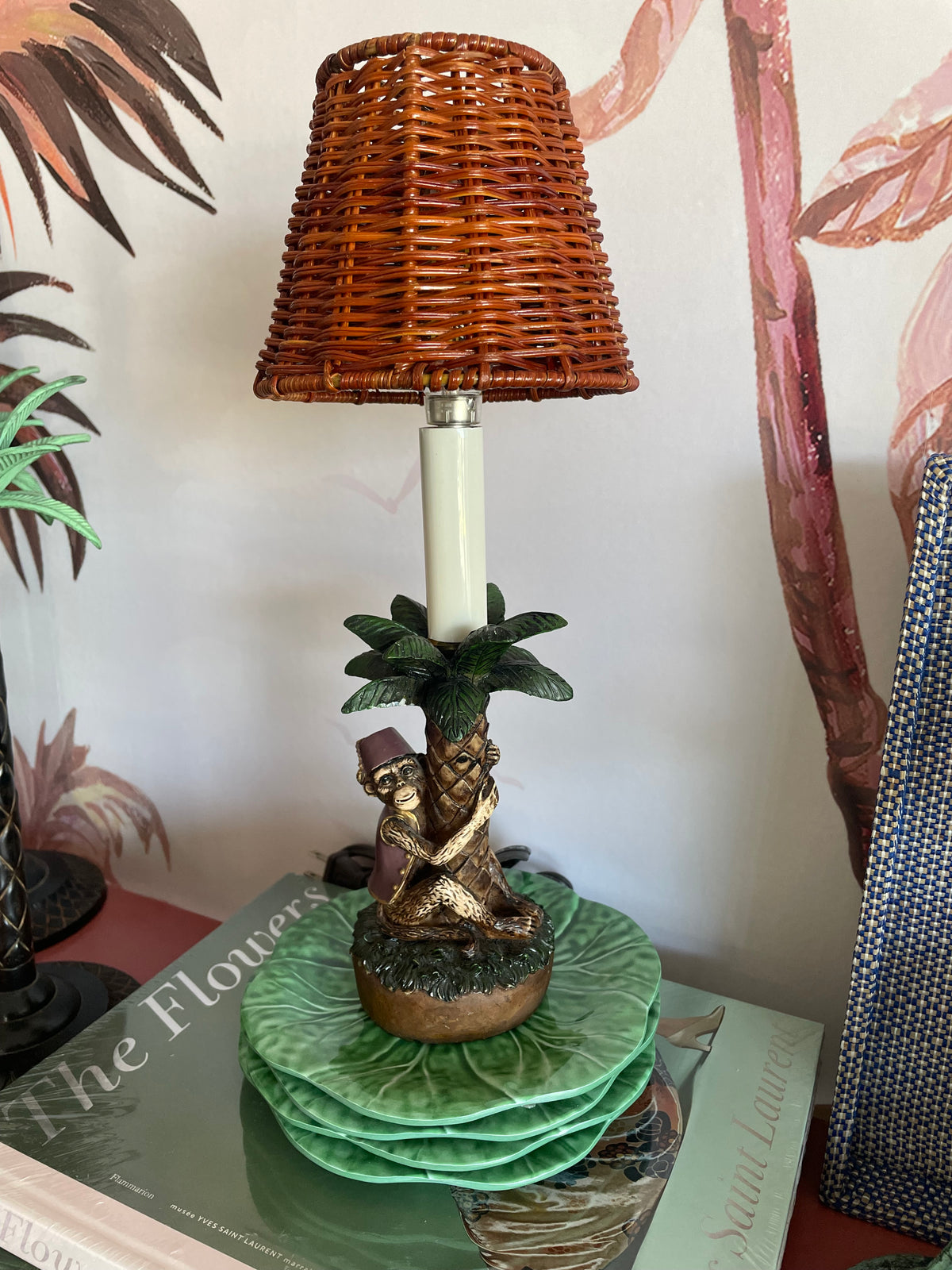 Vintage Tropical Monkey Accent Lamp