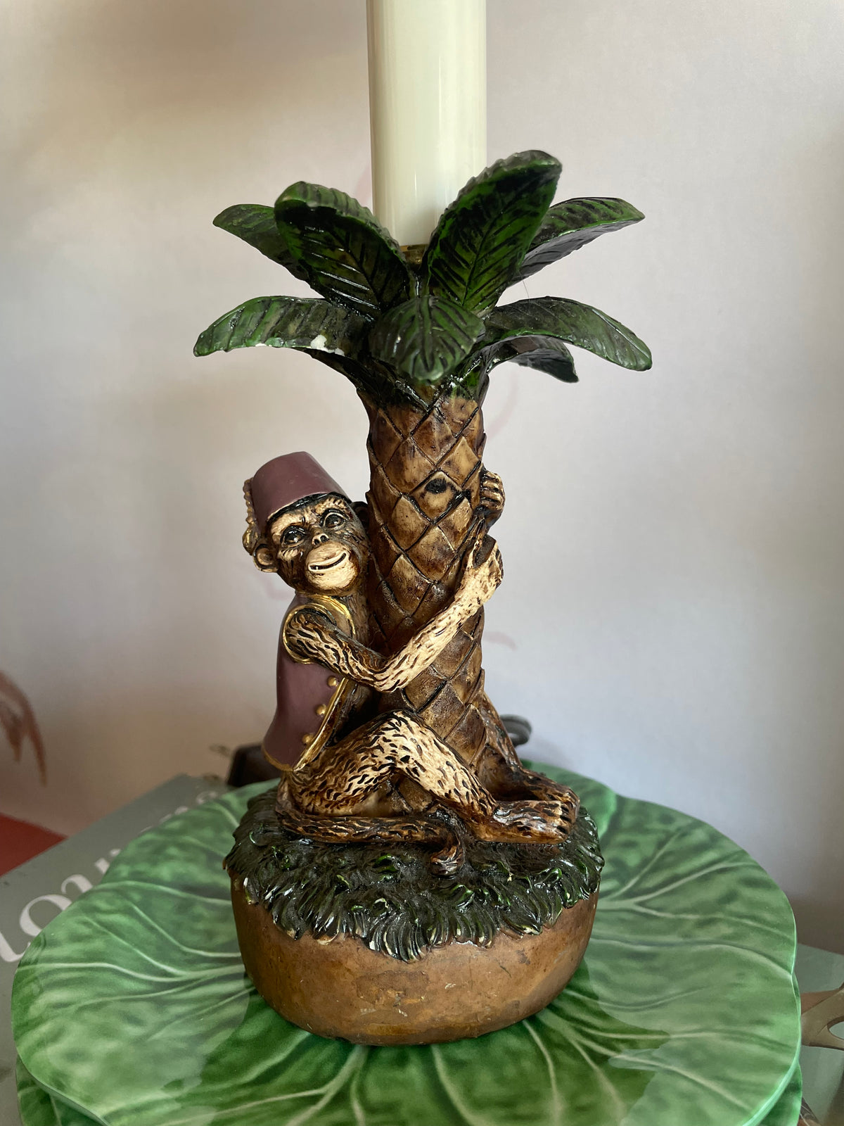 Vintage Tropical Monkey Accent Lamp