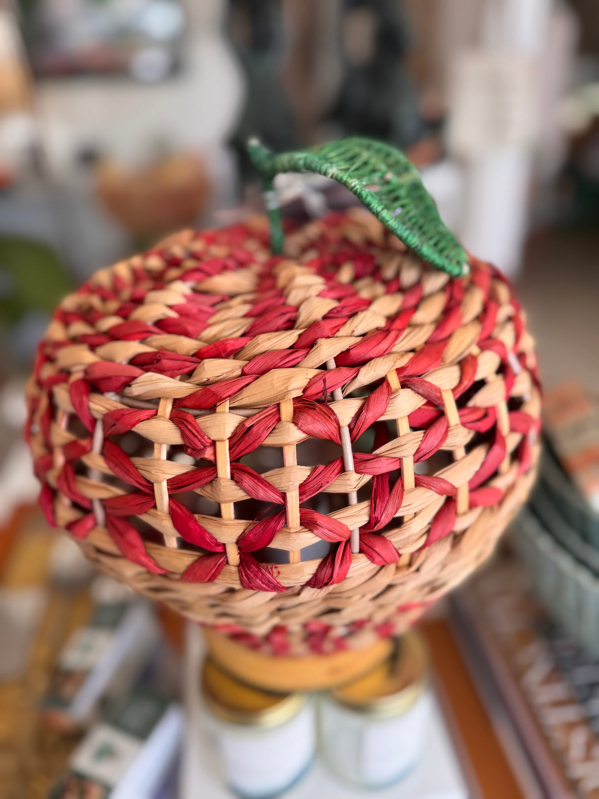 Woven Apple Lamp - Rechargeable