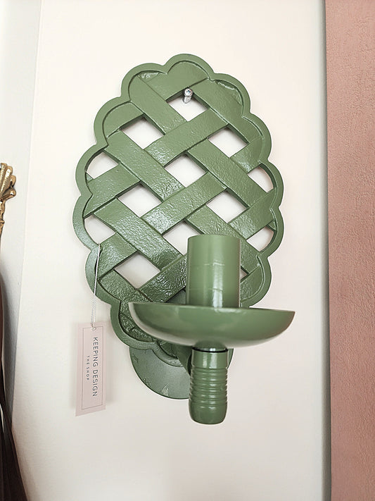 Lattice Sconce - Soft Green