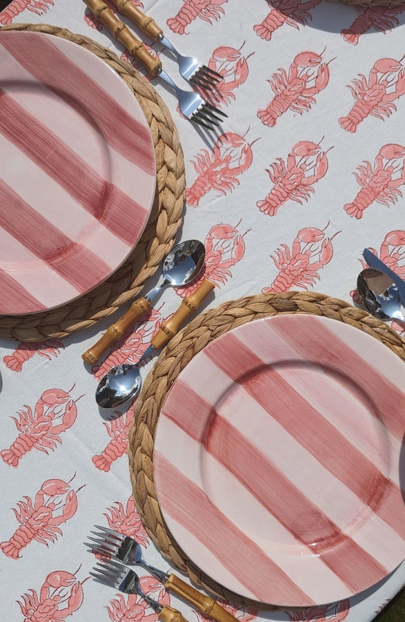 Lobster Coral Round Tablecloth