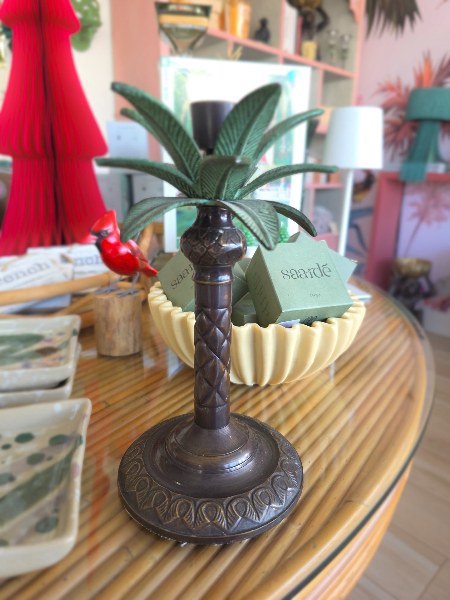 Palm Tree Candlestick Holder - Single