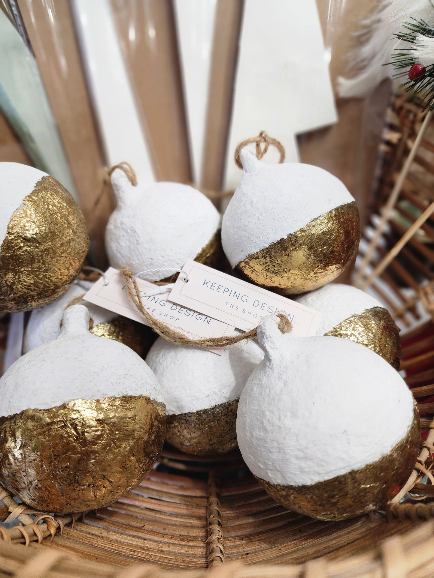 Paper Mâché Gold Dipped Ornament