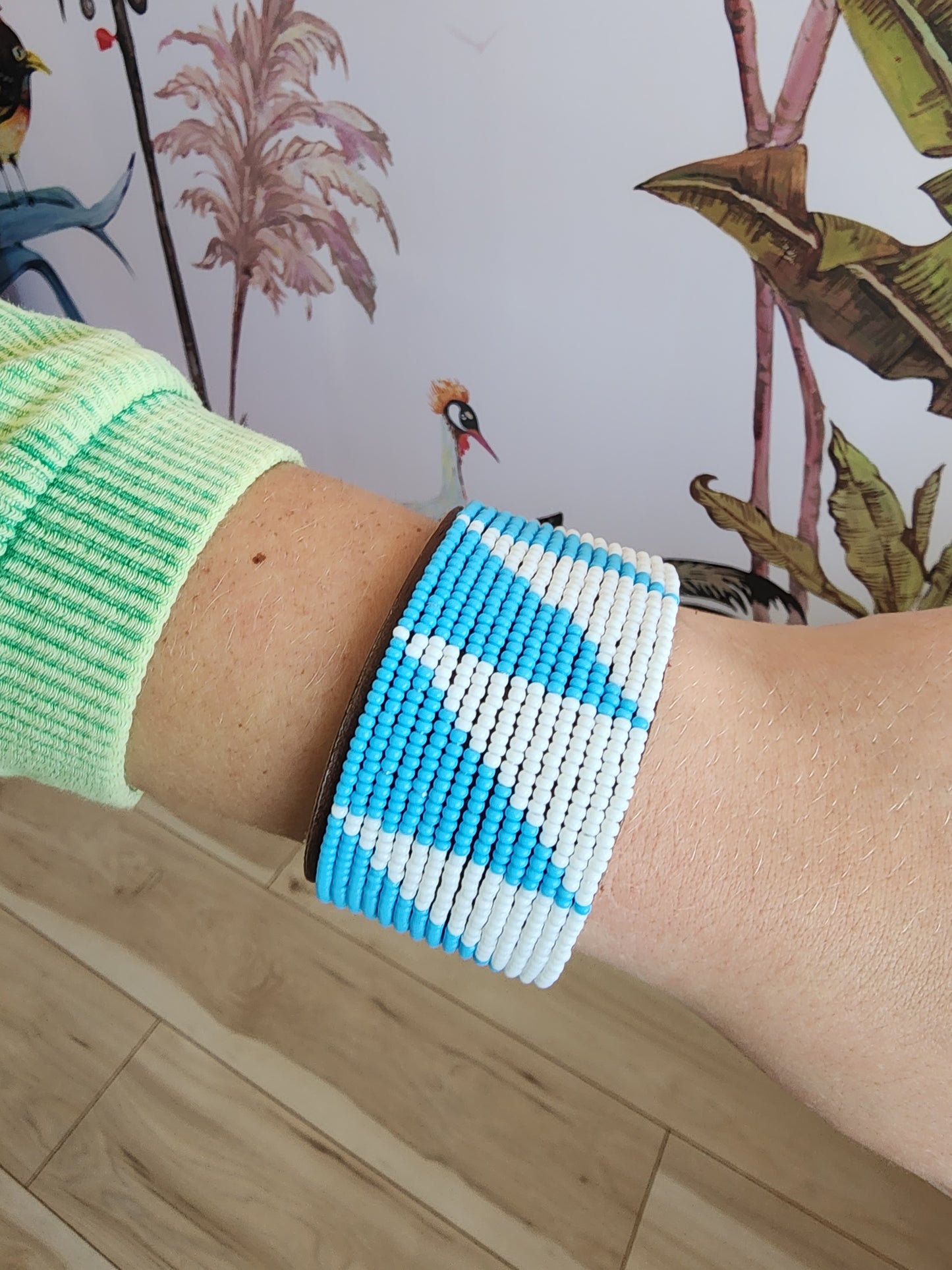 Swahili Bracelet - Large Light Blue Tri