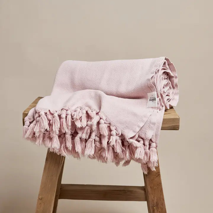 Throw Blanket - Vintage Wash Dusty Pink
