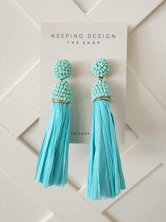 Earrings - Turquoise Tassel