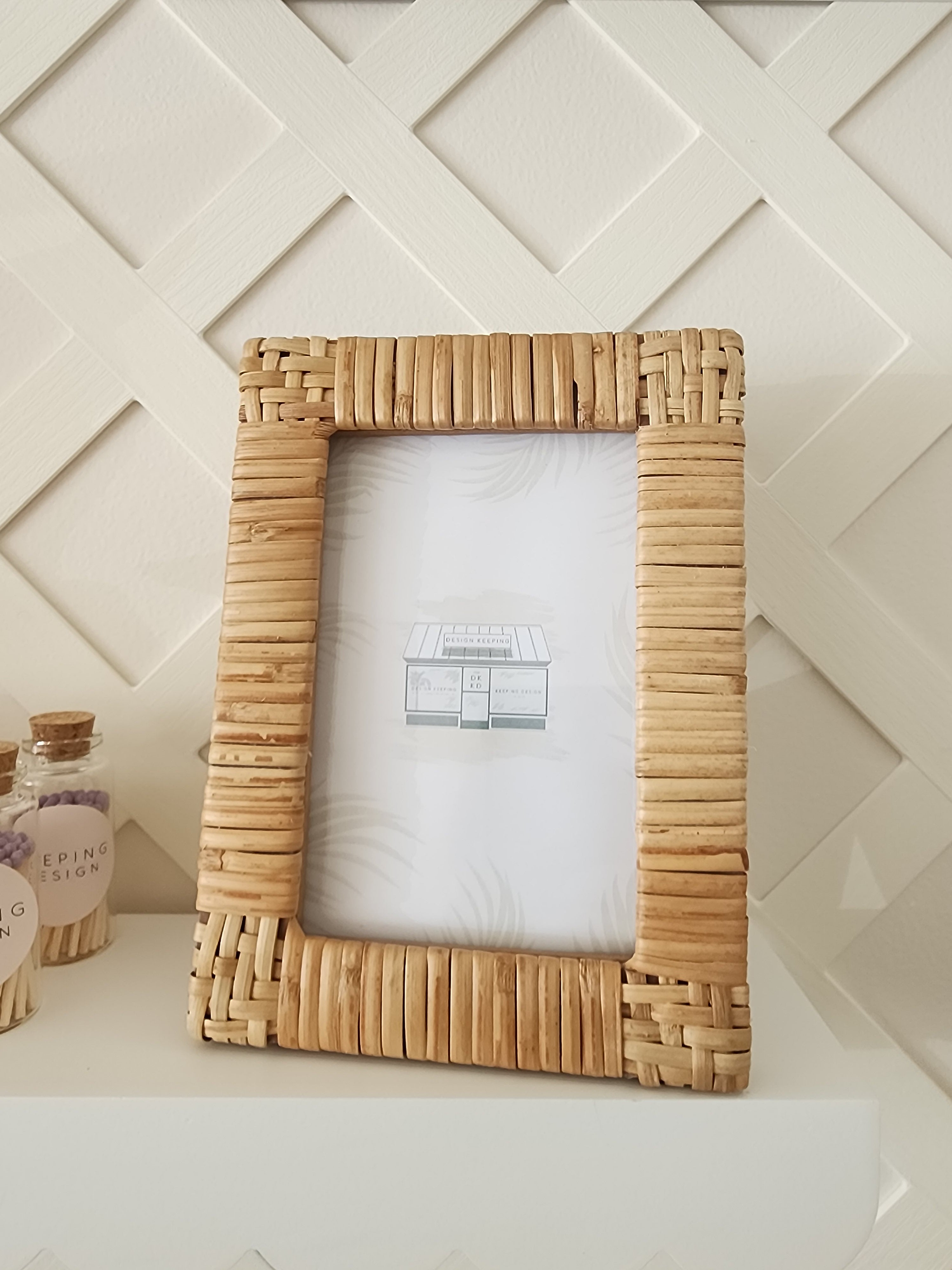 Custom Rattan Frames Woven Corner Rattan Photo Frames 4 x 6 – Keeping Design