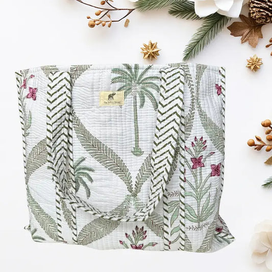 Reversible Quilted Tote - Tropical